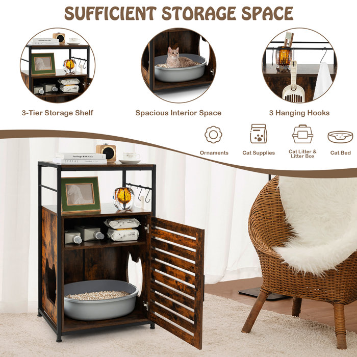 Archie & Oscar™ Zeke Cat Litter Box Side Table & Reviews Wayfair